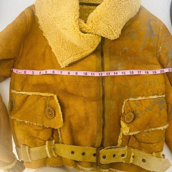 People Of The Labyrinths RARE Women's Leather Jacket Faux Fur Size Large Coat - Picture 6 of 10